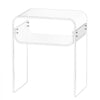 VEVOR Acrylic Side Table, 2 Tiers Clear Bedside Table with Storage Shelf, Modern Rectangle Acrylic End Desk, Transparent Thick Nightstand for Bedroom, Living Room, Study, 11.8 x 15.7 x 19.7 in (Clear)