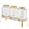 VEVOR Beverage Dispenser, 3 Pack 2 Gallon Drink Dispensers for Parties, Glass Juice Dispenser with Metal Stand, Stainless Steel Spigot, Infuser, Iced Tea Lemonade Juice Water Dispensers for Parties