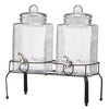 VEVOR Beverage Dispenser, 2 Pack 1.5 Gallon Drink Dispensers for Parties, Glass Juice Dispenser with Metal Stand, Stainless Steel Spigot, Iced Tea Lemonade Juice Water Dispensers for Parties