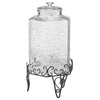 VEVOR Beverage Dispenser, 2.5 Gallon Drink Dispensers for Parties, Glass Juice Dispenser with Metal Stand, Stainless Steel Spigot, Iced Tea Lemonade Juice Water Dispensers for Parties