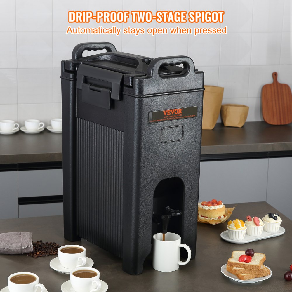 VEVOR Insulated Beverage Dispenser, 5 Gallon, Food-grade LDPE Hot and Cold Beverage Server, Thermal Drink Dispenser Cooler with 0.9 in PU Layer Two-Stage Faucet Handle, for Restaurant Drink Shop