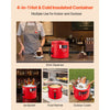 VEVOR Insulated Beverage Dispenser, 2.2 Gal/8L Thermal Hot and Cold Drink Server Dispenser with Spigot, Food-Grade Cooler Jug with 304 Stainless Steel Interior, for Tea Coffee Restaurant Outdoor