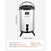 VEVOR Insulated Beverage Dispenser, 2.4 Gal/9.2L Stainless Steel Thermal Drink Server with Spigot & Temp Display, Suitable for Hot and Cold Drinks, for Tea Coffee Water in Cafes & Restaurants, Silver