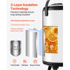 VEVOR Insulated Beverage Dispenser, 3.2 Gal/12L Stainless Steel Thermal Drink Server with Spigot & Temp Display, Suitable for Hot and Cold Drinks, for Tea Coffee Water in Cafes & Restaurants, 2 Pack