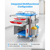 VEVOR Medical Cart 242.51 lbs Max Load Medical Trolley Cart with Cabinet, for Hospital, Clinic, Laboratory, Stable Support, with 2 Drawers, Silent Rolling Trolley with 360° Swivel Lockable Wheels
