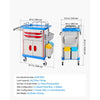 VEVOR Medical Cart 242.51 lbs Max Load Medical Trolley Cart with Cabinet, for Hospital, Clinic, Laboratory, Stable Support, with 2 Drawers, Silent Rolling Trolley with 360° Swivel Lockable Wheels