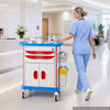 VEVOR Medical Cart 242.51 lbs Max Load Medical Trolley Cart with Cabinet, for Hospital, Clinic, Laboratory, Stable Support, with 2 Drawers, Silent Rolling Trolley with 360° Swivel Lockable Wheels