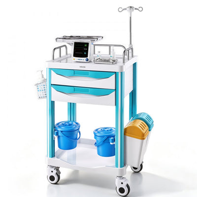 Vevor Medical Cart Mobile Trolley with 2 Drawers New