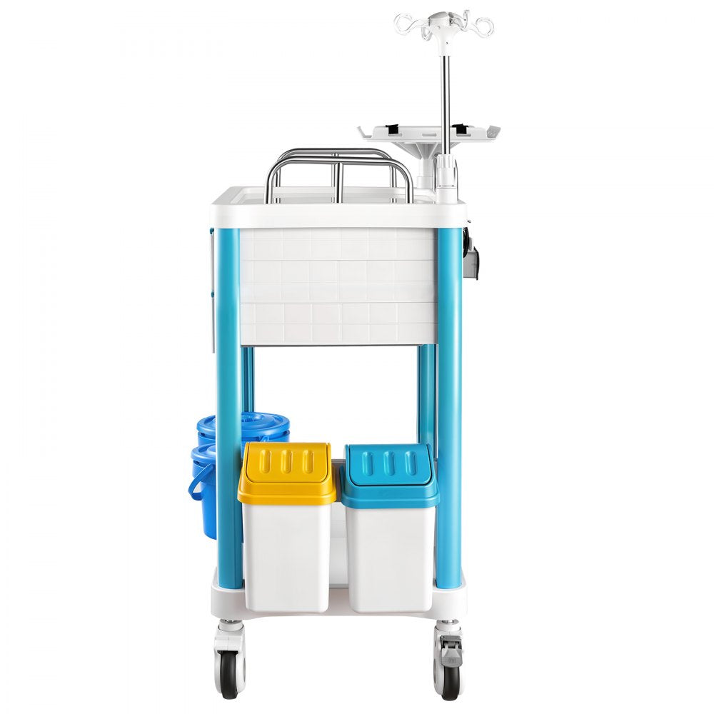 VEVOR Medical Cart 242.51 lbs Max Load Medical Trolley Cart with 2 Drawers, for Hospital, Clinic, Laboratory, Stable Support, Silent Rolling Trolley with 360° Swivel Lockable Wheels, Organized Storage