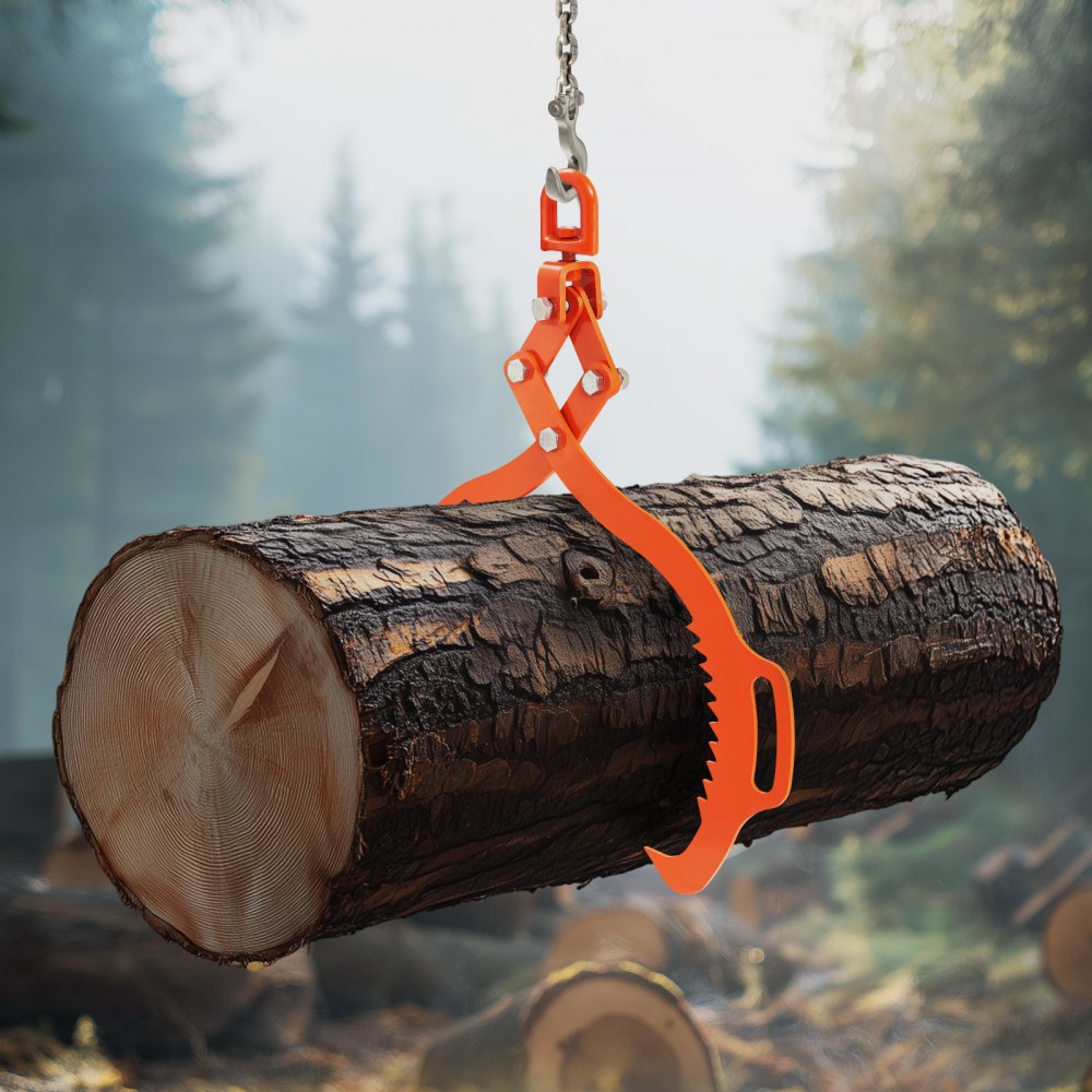 VEVOR 28in Log Lifting Tongs, 2-Claw Log Tongs, Heavy Duty Steel Log Grapple, 1100LBS Lifting Capacity, Swivel Log Graper Timber, Eagle Claw Design, Log Skidding Tongs for Trucks, Tractors, Forklifts
