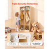 VEVOR 2-Section Kids Coat Locker, Wooden Toddler Cubby Storage Organizer with 4 Hooks & Anti-Tip Kit, Modern Kid Coat Cubbies with 4 Small Open Storage Boxes for Home, Kindergarten, Daycare, Natural