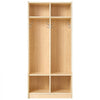 VEVOR 2-Section Kids Coat Locker, Wooden Toddler Cubby Storage Organizer with 4 Hooks & Anti-Tip Kit, Modern Kid Coat Cubbies with 4 Small Open Storage Boxes for Home, Kindergarten, Daycare, Natural