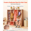 VEVOR 4-Section Kids Coat Locker, Wooden Toddler Cubby Storage Organizer with 8 Hooks & Non-Slip Mat, Modern Kid Coat Cubbies with 4 Small Open Storage Boxes for Home, Kindergarten, Daycare, Natural