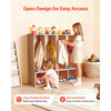 VEVOR 4-Section Kids Coat Locker, Wooden Toddler Cubby Storage Organizer with 8 Hooks & Non-Slip Mat, Modern Kid Coat Cubbies with 4 Small Open Storage Boxes for Home, Kindergarten, Daycare, Natural