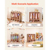 VEVOR 4-Section Kids Coat Locker, Wooden Toddler Cubby Storage Organizer with 8 Hooks & Non-Slip Mat, Modern Kid Coat Cubbies with 4 Small Open Storage Boxes for Home, Kindergarten, Daycare, Natural