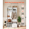 VEVOR Hall Tree with Bench and Shoe Storage, 42" Wide, Entryway Hall Tree with Bench, Hanging Hooks, Storage Shelves, Adjustable Shoe Shelves, Wooden Furniture for Mudroom, Entryway, Hallway, White