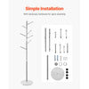 VEVOR Coat Rack, Freestanding Coats Rack Stand with Stable Marble Base & 8 Hooks, Free Standing Hall Coat Tree for Entryway, Bedroom, Office, Living Room, Modern Clothes Hanger for Coats, Hats, Bags