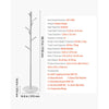 VEVOR Coat Rack, Freestanding Coats Rack Stand with Stable Marble Base & 8 Hooks, Free Standing Hall Coat Tree for Entryway, Bedroom, Office, Living Room, Modern Clothes Hanger for Coats, Hats, Bags