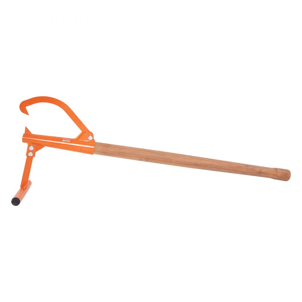 VEVOR Timberjack, 46.5 in, Heavy Duty Log Lifter with Wooden Handle, Log Roller with Adjustable Cant Hook, Logging Tools Log Jack for Logs Ups to 15" Dia, Timber Jack for Rolling Cutting Lifting Logs