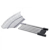 VEVOR Leaf Rake, 25 Metal Tines, Adjustable Garden Rake for Lawns with 18.3 Inch Wide Head & 36.4-72.8 Inch Long Handle, Heavy Duty Stainless Steel Small Leaves Tool for Gardening Camping Yard Grass