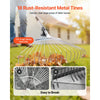 VEVOR Leaf Rake, 18 Metal Tines, Adjustable Garden Rake for Lawns with 7.7-17.1 Inch Head & 32.3-55.6 Inch Long Handle, Heavy Duty Stainless Steel Small Leaves Tool for Gardening Camping Yard Grass
