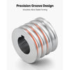 VEVOR Replacement Roller for Rolling Mill 4 Sizes Grooves Metal Roller, Jewelry DIY Tool Accessory Parts, 1 Half-Round, 1 Flat, Premium Alloy Steel, for Pressing Ductile Metals, Gold, Silver, Brass