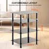 VEVOR 4-Tier AV Media Stand, Audio/Video Stand with Strengthened Tempered Glass Shevles for DVD/Cable Boxes/Games Consoles, Media Storage Cabinet for Gaming/Recording Room