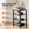 VEVOR 4-Tier AV Media Stand, Audio/Video Stand with Strengthened Tempered Glass Shevles for DVD/Cable Boxes/Games Consoles, Media Storage Cabinet for Gaming/Recording Room