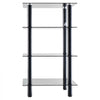 VEVOR 4-Tier AV Media Stand, Audio/Video Stand with Strengthened Tempered Glass Shevles for DVD/Cable Boxes/Games Consoles, Media Storage Cabinet for Gaming/Recording Room