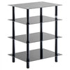 VEVOR 4-Tier AV Media Stand, Audio/Video Stand with Strengthened Tempered Glass Shevles for DVD/Cable Boxes/Games Consoles, Media Storage Cabinet for Gaming/Recording Room
