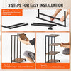 VEVOR 4-Tier AV Media Stand, Corner TV Stand, Height Adjustable Wooden Shelves for DVD Players/Cable Boxes/Games Consoles, Brown