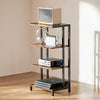 VEVOR 4-Tier AV Media Stand, Corner TV Stand, Height Adjustable Wooden Shelves for DVD Players/Cable Boxes/Games Consoles, Brown