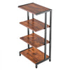 VEVOR 4-Tier AV Media Stand, Corner TV Stand, Height Adjustable Wooden Shelves for DVD Players/Cable Boxes/Games Consoles, Brown