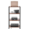 VEVOR 4-Tier AV Media Stand, Corner TV Stand, Height Adjustable Wooden Shelves for DVD Players/Cable Boxes/Games Consoles, Brown