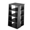 VEVOR 5-Tier AV Media Stand, Wooden Audio-Video Media Stand for DVD Players/Cable Boxes/Games Consoles, Height-Adjustable Media Storage Cabinet for Gaming, Recording Room, Black