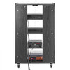 VEVOR 5-Tier AV Media Stand with Wheels, Wooden Audio-Video Media Stand for DVD Players/Cable Boxes/Games Consoles, Height-Adjustable Media Storage Cabinet for Gaming, Recording Room, Black