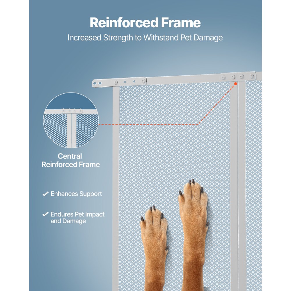 VEVOR RV Screen Door Protector, 24 x 26 inch Door Grille, Easy to Install and Disassemble, Reinforced Breathable Protective Mesh, Aluminum Alloy Camper RV Entry Protector for Pet Protection, White