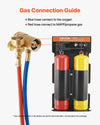 VEVOR Oxygen Propane Torch Kit, Brass Welding Torch for Oxygen MAPP Gas with Dual Pressure Gauges, Portable Oxy-Propane MAPP Brazing Tool Kit with Cylinder Rack for Welding, Soldering, Metal Heating