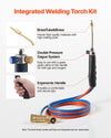 VEVOR Oxygen Propane Torch Kit, Brass Welding Torch for Oxygen MAPP Gas with Dual Pressure Gauges, Portable Oxy-Propane MAPP Brazing Tool Kit with Cylinder Rack for Welding, Soldering, Metal Heating