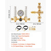 VEVOR Dual Output Argon Regulator, Argon Flow Meter Gas Regulator Gauge for TIG/MIG Welding - with 2PCS 6.6FT Rubber Hoses, 0-60 SCFH, 0-4500 PSI Inlet Pressure, CGA580 Inlet Connection