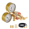 VEVOR Argon Regulator Gauge, Argon CO2 Regulator Welding Gas Gauges for TIG/MIG Welding - with 8.2FT Rubber Hoses, 0-60 SCFH, 0-4000 PSI Inlet Pressure, CGA580 Inlet Connection