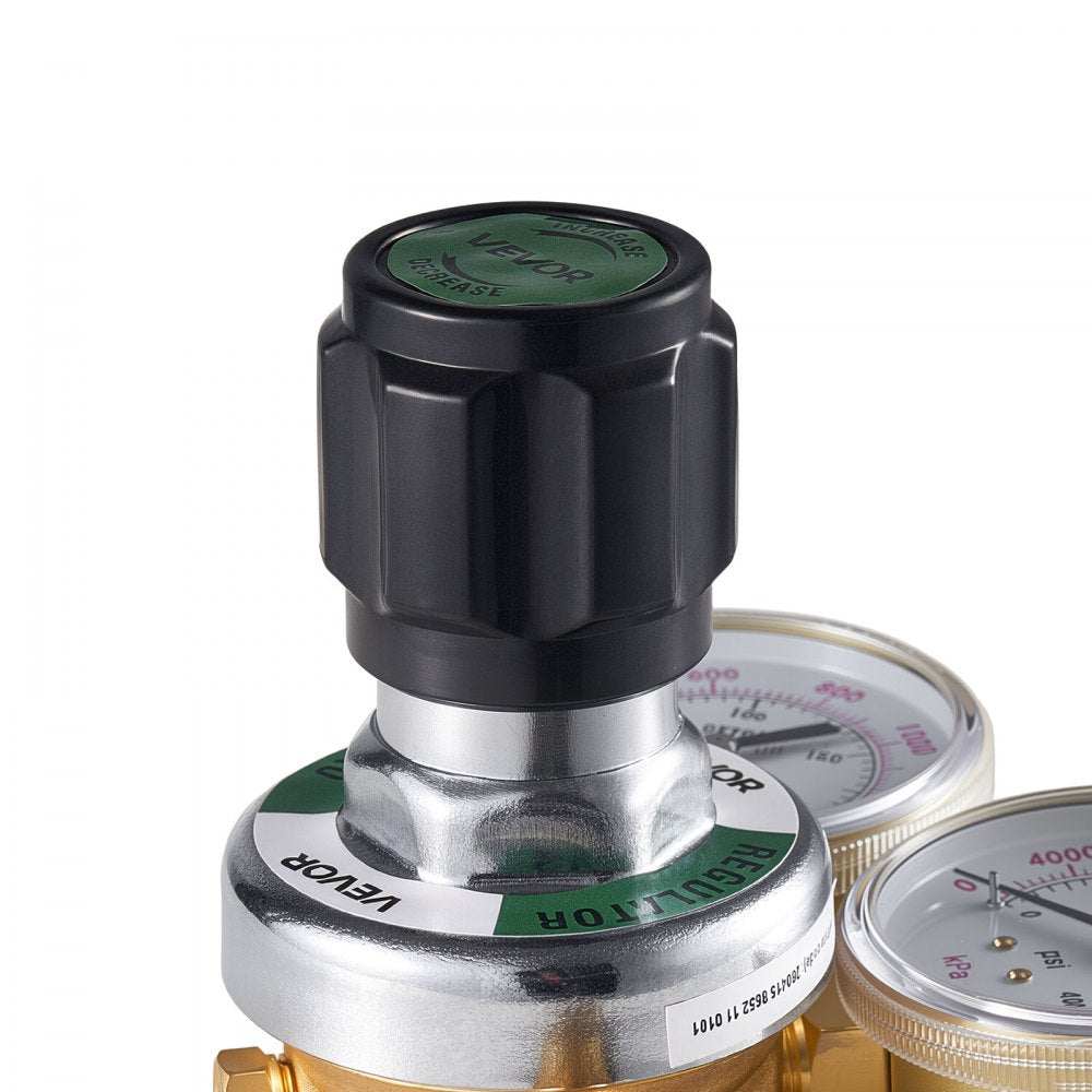 VEVOR Oxygen Acetylene Regulator Set, Oxy-Acetylene Regulators, 0-4000PSI and 0-400PSI Welding Gas Gauges with CGA-540/CGA-510 Inlet Connection & 9/16"-18 Outlet Connection, PC Knob Adjustment