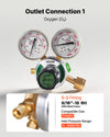 VEVOR Oxygen Acetylene Regulator Set, Oxy-Acetylene Regulators, 0-4000PSI and 0-400PSI Welding Gas Gauges with CGA-540/CGA-510 Inlet Connection & 9/16"-18 Outlet Connection, PC Knob Adjustment