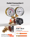 VEVOR Oxygen Acetylene Regulator Set, Oxy-Acetylene Regulators, 0-4000PSI and 0-400PSI Welding Gas Gauges with CGA-540/CGA-200 Inlet Connection & 9/16"-18 Outlet Connection, PC Knob Adjustment