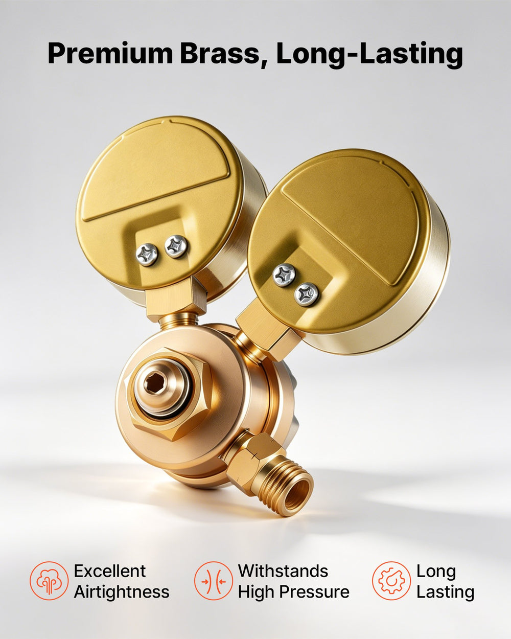VEVOR Oxygen Acetylene Regulator Set, Oxy-Acetylene Regulators, 0-4000PSI and 0-400PSI Welding Gas Gauges with CGA-540/CGA-200 Inlet Connection & 9/16"-18 Outlet Connection, PC Knob Adjustment