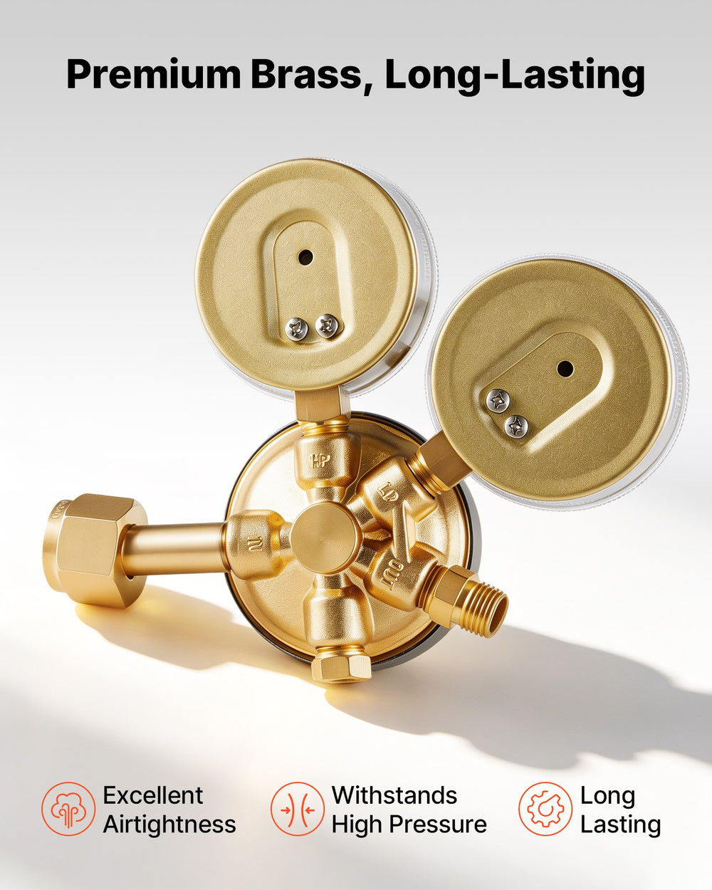 VEVOR Oxygen Acetylene Regulator Set, Oxy-Acetylene Regulators, 0-4000PSI and 0-400PSI Welding Gas Gauges with CGA-540/CGA-510 Inlet Connection & 9/16"-18 Outlet Connection, T-Handle Adjustment