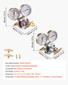 VEVOR Oxygen Acetylene Regulator Set, Oxy-Acetylene Regulators, 0-4000PSI and 0-400PSI Welding Gas Gauges with CGA-540/CGA-510 Inlet Connection & 9/16"-18 Outlet Connection, T-Handle Adjustment