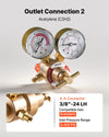VEVOR Oxygen Acetylene Regulator Set, Oxy-Acetylene Regulators, 0-4000PSI and 0-400PSI Welding Gas Gauges with CGA-540/CGA-200 Inlet Connection & 3/8"-24 Outlet Connection, T-Handle Adjustment