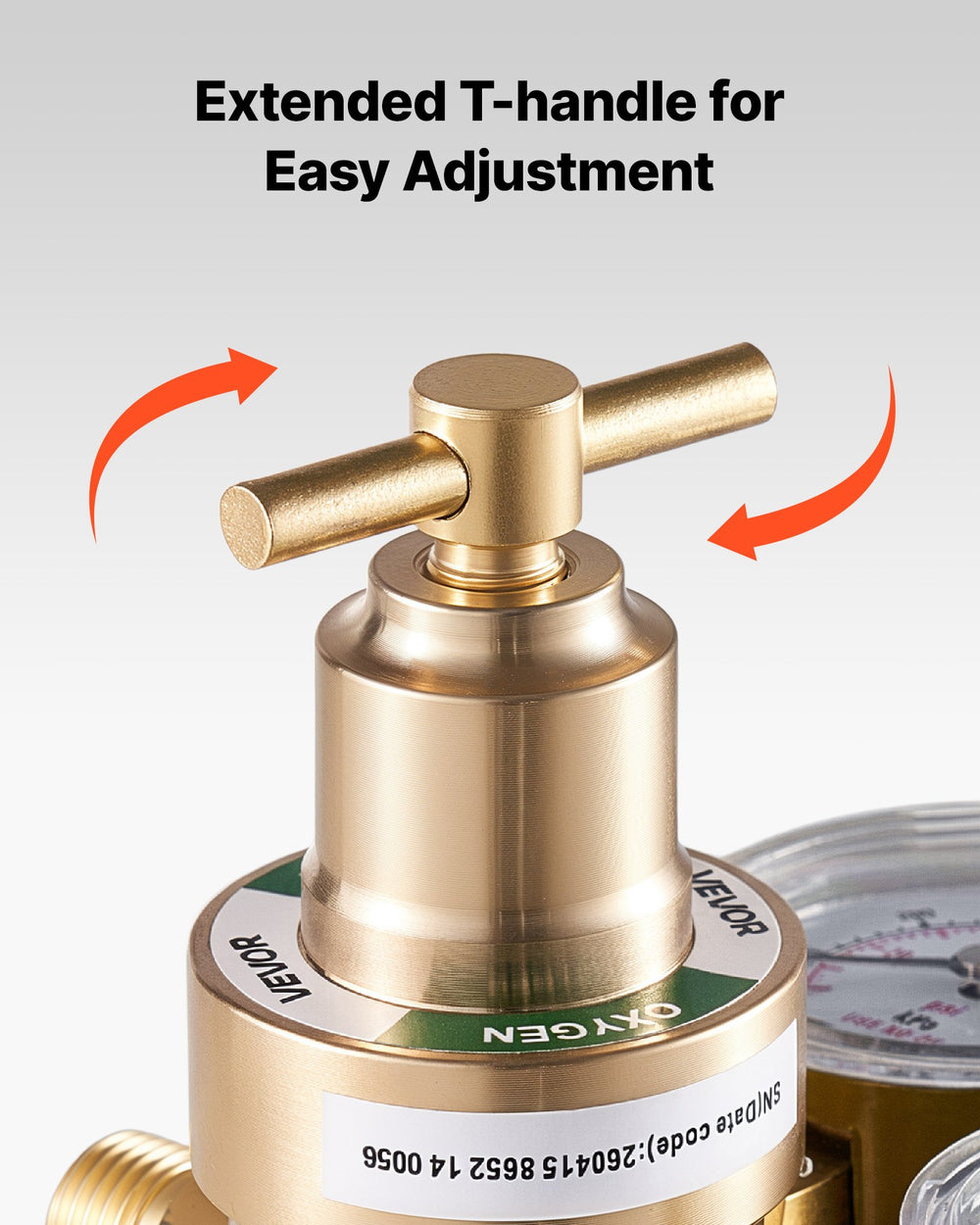 VEVOR Oxygen Acetylene Regulator Set, Oxy-Acetylene Regulators, 0-4000PSI and 0-400PSI Welding Gas Gauges with CGA-540/CGA-200 Inlet Connection & 3/8"-24 Outlet Connection, T-Handle Adjustment