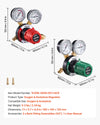 VEVOR Oxygen Acetylene Regulator Set, Oxy-Acetylene Regulators, 0-4000PSI and 0-500PSI Welding Gas Gauges with CGA-540/CGA-510 Inlet Connection & 9/16"-18 Outlet Connection, PC Knob Adjustment
